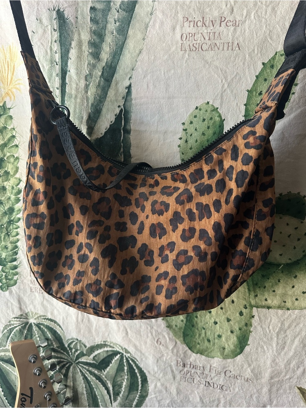 BAGGU Leopard Print Crossbody Bag in Brown and Black